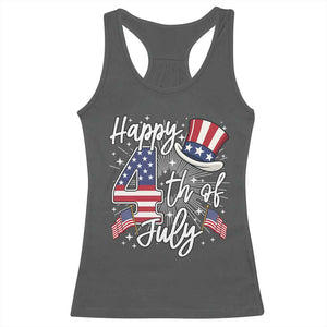 Happy 4th Of July Racerback Tank Top Patriotic American Flag USA TS10 Dark Heather Print Your Wear