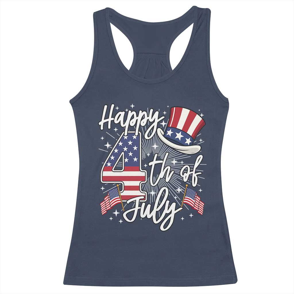 Happy 4th Of July Racerback Tank Top Patriotic American Flag USA TS10 Navy Print Your Wear