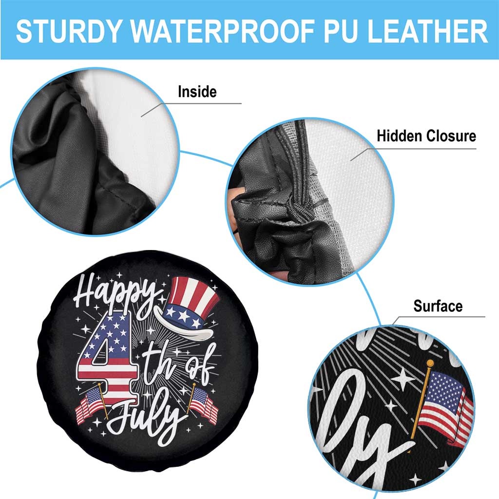 Happy 4th Of July Spare Tire Cover Patriotic American Flag USA TS10 Print Your Wear