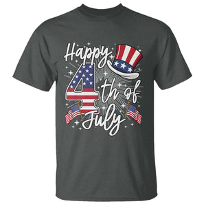 Happy 4th Of July T Shirt Patriotic American Flag USA TS10 Dark Heather Print Your Wear