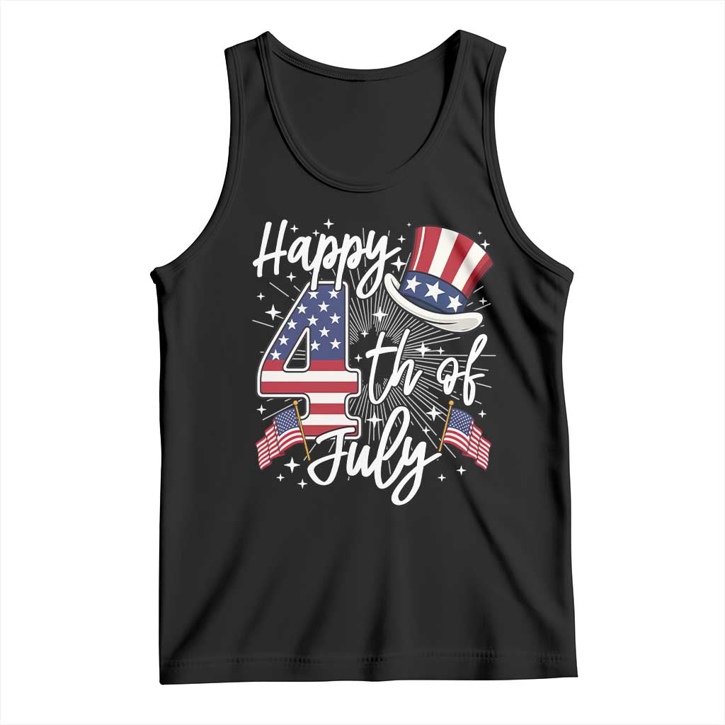 Happy 4th Of July Tank Top Patriotic American Flag USA TS10 Black Print Your Wear