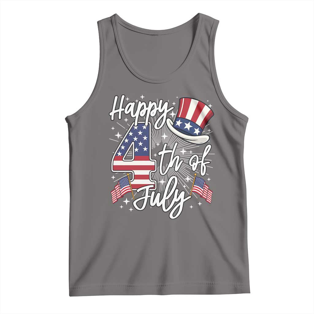 Happy 4th Of July Tank Top Patriotic American Flag USA TS10 Deep Heather Print Your Wear