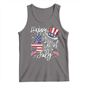 Happy 4th Of July Tank Top Patriotic American Flag USA TS10 Deep Heather Print Your Wear