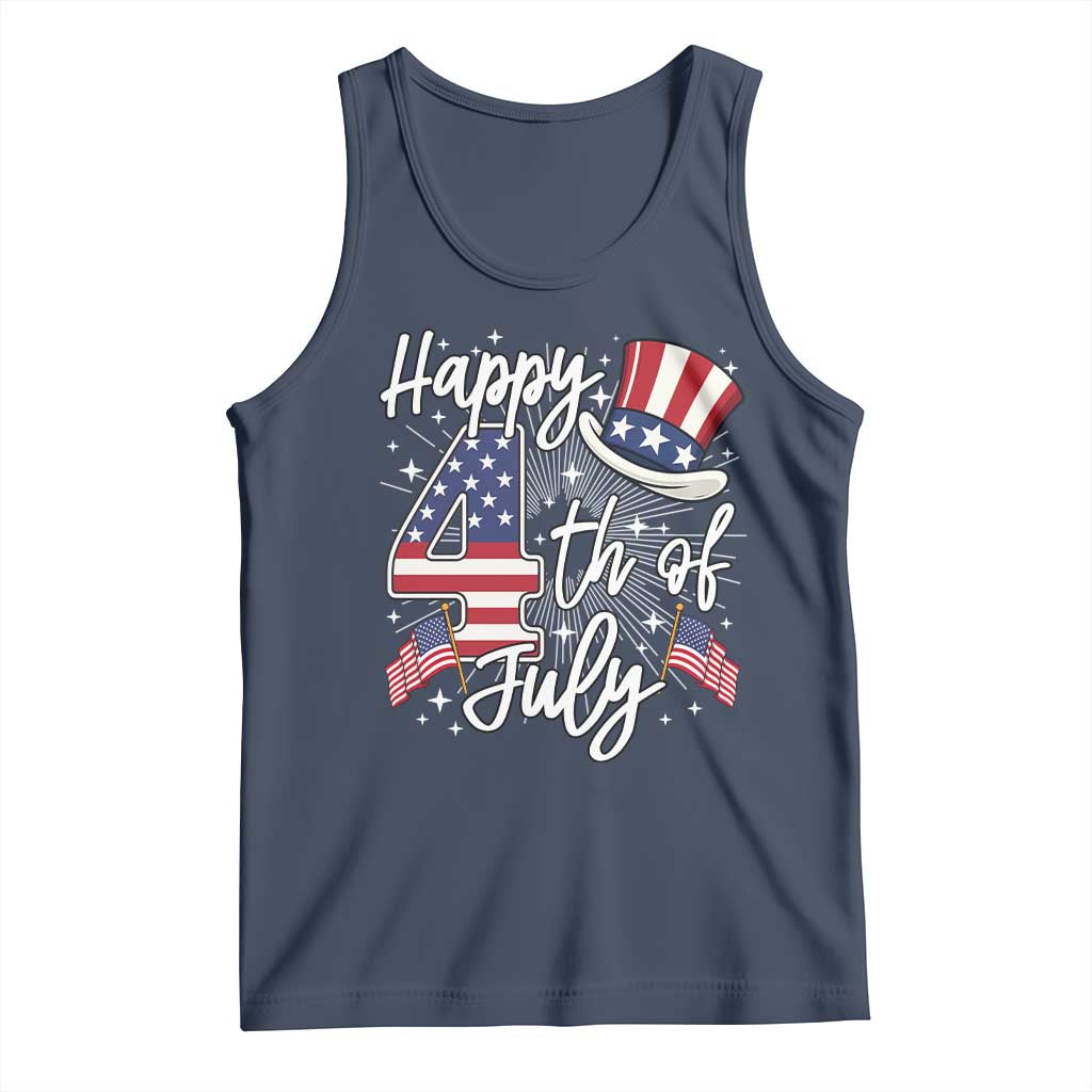 Happy 4th Of July Tank Top Patriotic American Flag USA TS10 Navy Print Your Wear