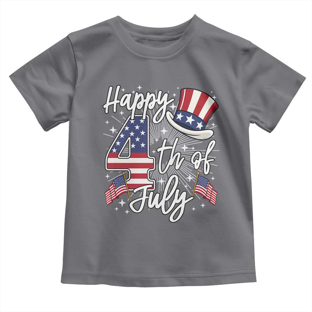 Happy 4th Of July Toddler T Shirt Patriotic American Flag USA TS10 Charcoal Print Your Wear