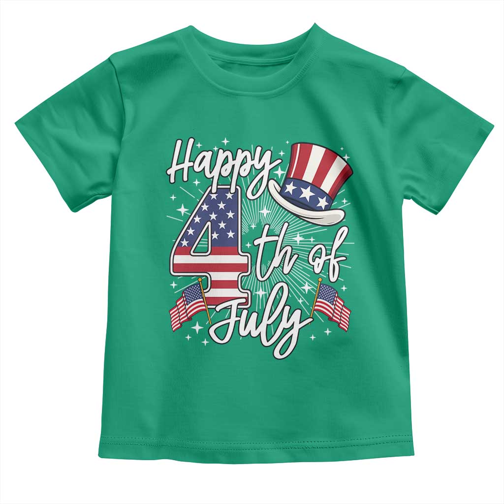 Happy 4th Of July Toddler T Shirt Patriotic American Flag USA TS10 Irish Green Print Your Wear
