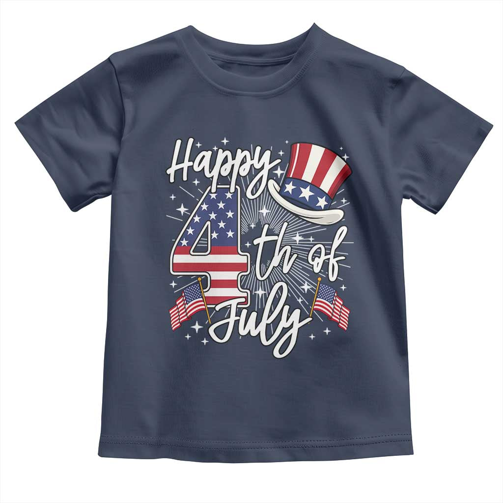Happy 4th Of July Toddler T Shirt Patriotic American Flag USA TS10 Navy Print Your Wear