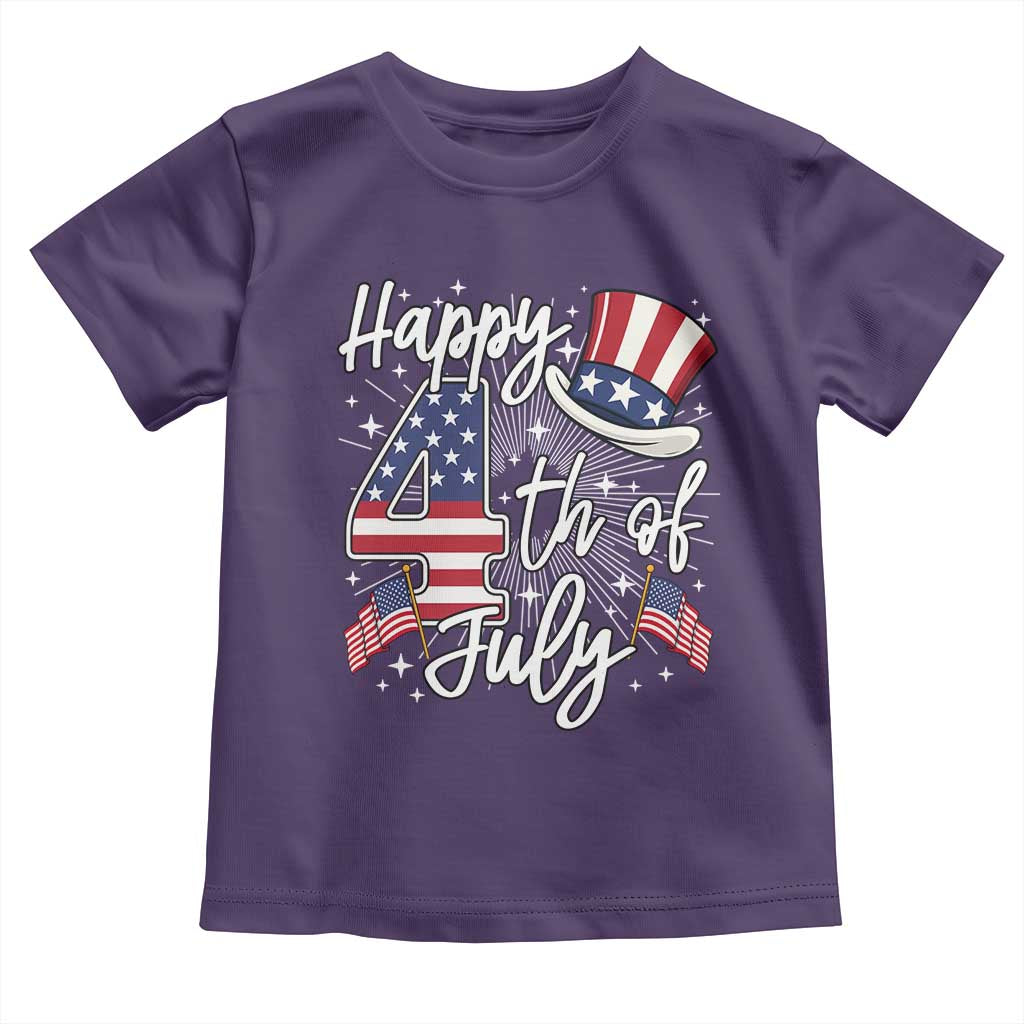 Happy 4th Of July Toddler T Shirt Patriotic American Flag USA TS10 Purple Print Your Wear