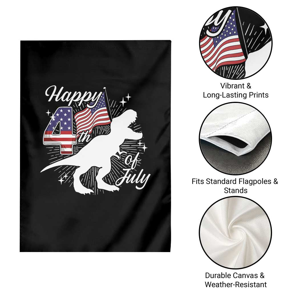 Dinosaur Happy 4th of July Garden Flag Patriotic American Flag USA TS10 Print Your Wear