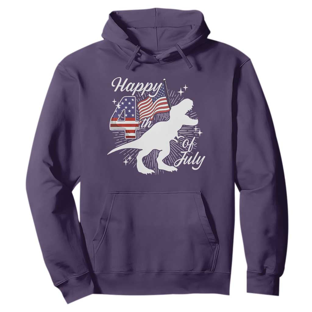 Dinosaur Happy 4th of July Hoodie Patriotic American Flag USA TS10 Purple Print Your Wear