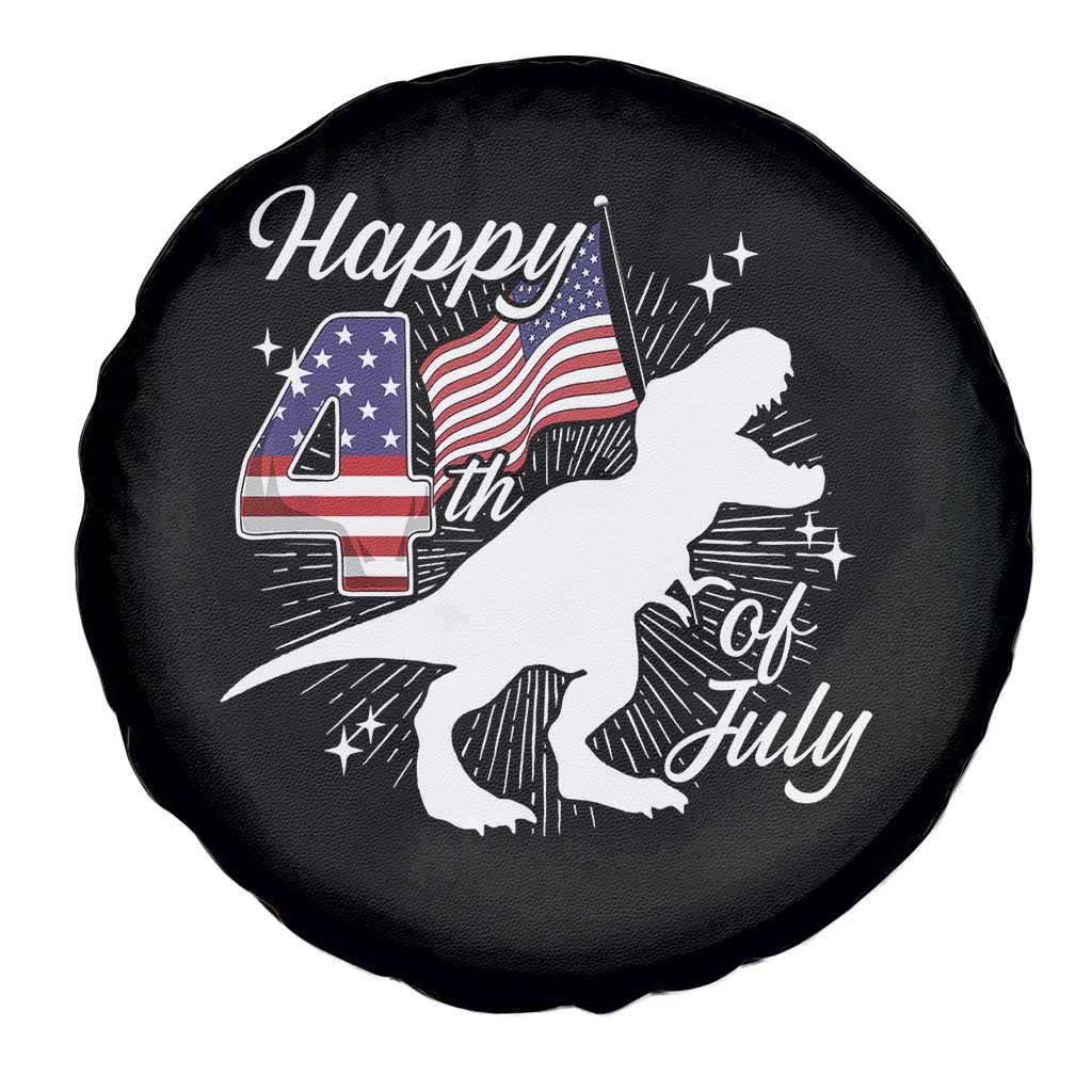 Dinosaur Happy 4th of July Spare Tire Cover Patriotic American Flag USA TS10 Print Your Wear
