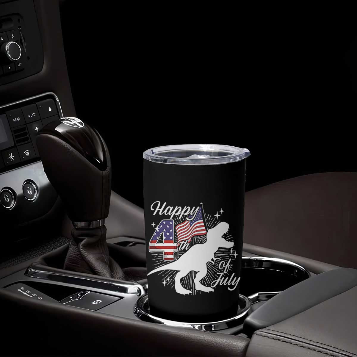 Dinosaur Happy 4th of July Tumbler Cup Patriotic American Flag USA TS10 Print Your Wear