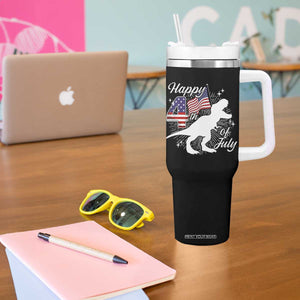Dinosaur Happy 4th of July Tumbler With Handle Patriotic American Flag USA TS10 Print Your Wear