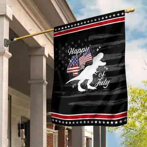 Dinosaur Happy 4th of July Garden Flag Patriotic American Flag USA TS10 Distressed Black Red Print Your Wear