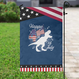 Dinosaur Happy 4th of July Garden Flag Patriotic American Flag USA TS10 Classic Blue Black Print Your Wear