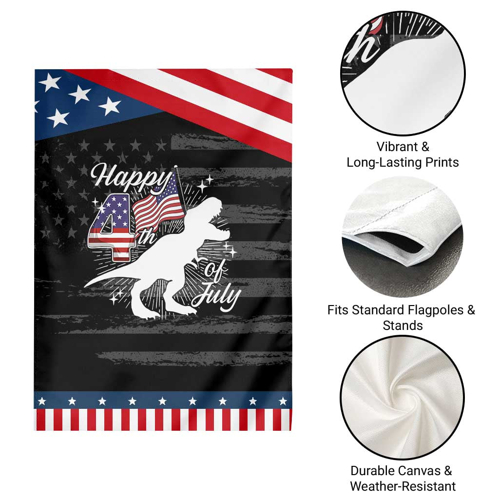 Dinosaur Happy 4th of July Garden Flag Patriotic American Flag USA TS10 Print Your Wear