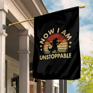 Retro Now I Am Unstoppable Garden Flag Funny Dinosaur Dino Gifts Vintage