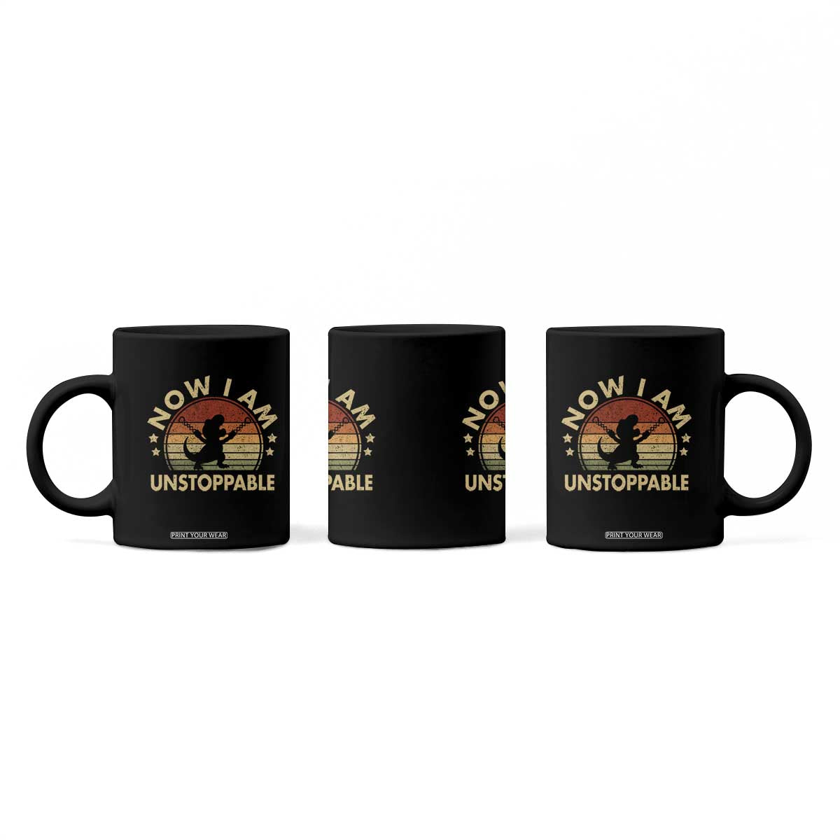 Retro Now I Am Unstoppable Coffee Mug Funny Dinosaur Dino Gifts Vintage