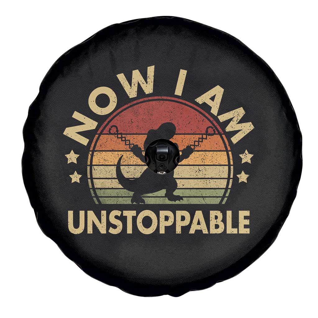 Retro Now I Am Unstoppable Spare Tire Cover Funny Dinosaur Dino Gifts Vintage