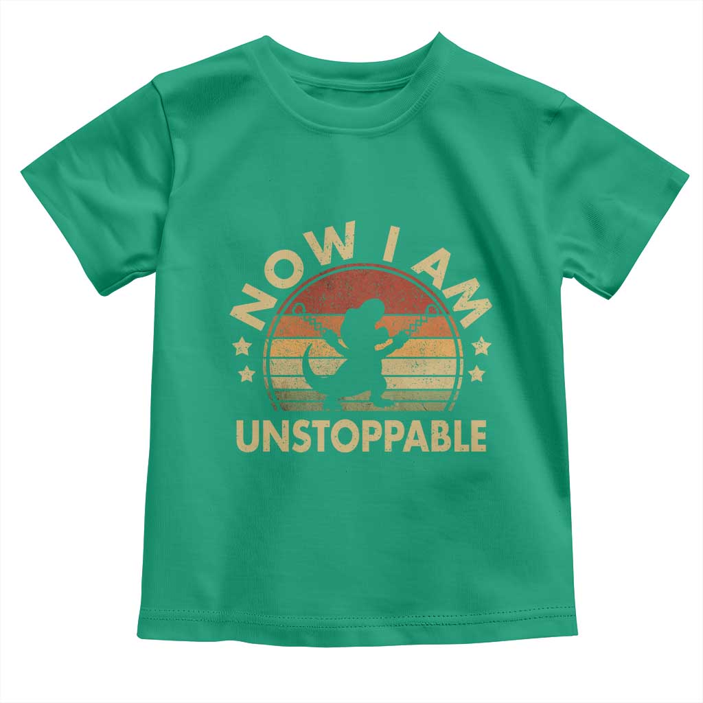 Retro Now I Am Unstoppable Toddler T Shirt Funny Dinosaur Dino Gifts Vintage