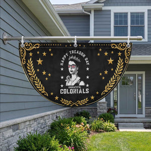 Happy Treason Day Patriotic Fan Flag British Queen Funny July 4th Colonial Meme