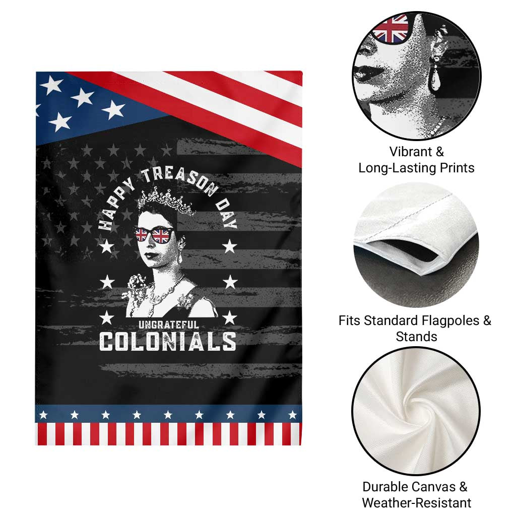 Happy Treason Day Garden Flag British Queen Funny July 4th Colonial Meme TS10 Print Your Wear