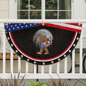 Bigfoot 4th of July Patriotic Fan Flag American Flag Merica Fireworks Sasquatch Moon