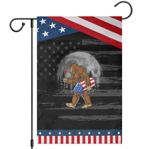 Patriotic Bigfoot 4th of July Garden Flag American Flag Merica Fireworks Sasquatch Moon TS10 Distressed Black Blue Print Your Wear