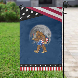 Patriotic Bigfoot 4th of July Garden Flag American Flag Merica Fireworks Sasquatch Moon TS10 Classic Blue Black Print Your Wear