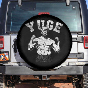 Yuge Muscular Flex Trump Spare Tire Cover Funny Patriotic Vintage Workout Gym Weight Lifting Motivational TS10 No hole Black Print Your Wear