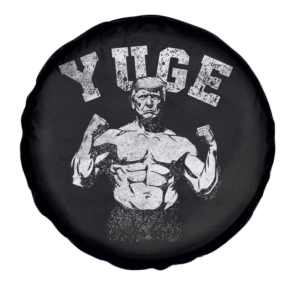 Yuge Muscular Flex Trump Spare Tire Cover Funny Patriotic Vintage Workout Gym Weight Lifting Motivational TS10 Print Your Wear