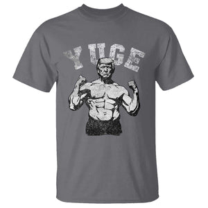 Yuge Muscular Flex Trump T Shirt Funny Patriotic Vintage Workout Gym Weight Lifting Motivational TS10 Charcoal Print Your Wear