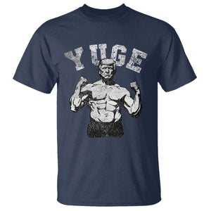 Yuge Muscular Flex Trump T Shirt Funny Patriotic Vintage Workout Gym Weight Lifting Motivational TS10 Navy Print Your Wear
