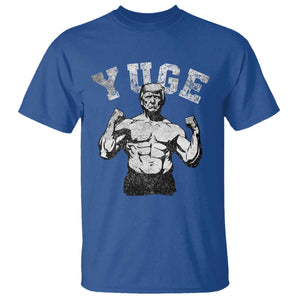 Yuge Muscular Flex Trump T Shirt Funny Patriotic Vintage Workout Gym Weight Lifting Motivational TS10 Royal Blue Print Your Wear