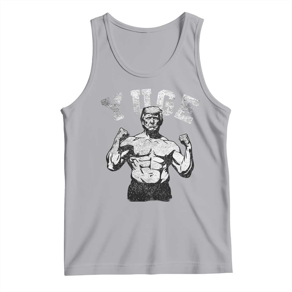 Yuge Muscular Flex Trump Tank Top Funny Patriotic Vintage Workout Gym Weight Lifting Motivational TS10 Athletic Heather Print Your Wear
