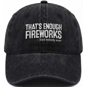 Funny Fireworks Washed Cotton Baseball Cap 4th Of July TS10 Washed Cap Universal Fit Black Print Your Wear