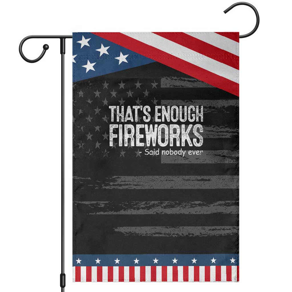Funny Fireworks Garden Flag 4th Of July TS10 Distressed Black Blue Print Your Wear