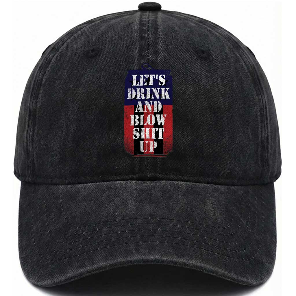 Funny Beer American Flag 4th of July Washed Cotton Baseball Cap Merica Drinking USA TS10 Washed Cap Universal Fit Black Print Your Wear