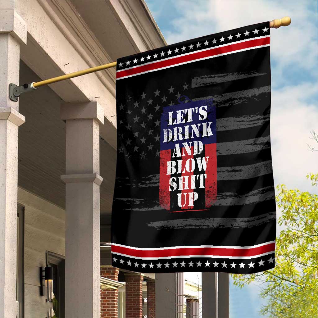 Funny Beer American Flag 4th of July Garden Flag Merica Drinking USA TS10 Distressed Black Red Print Your Wear
