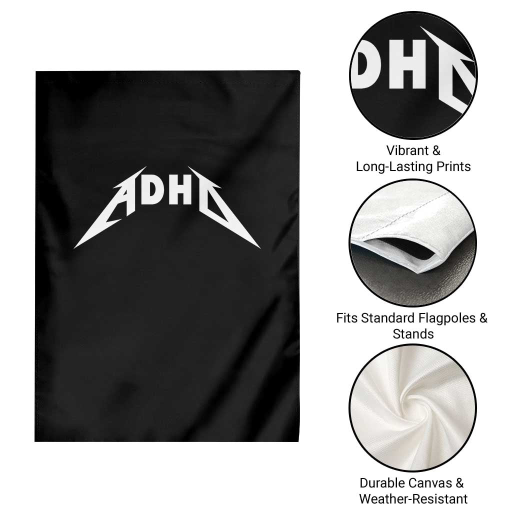 ADHD Garden Flag Funny Heavy Metal Rock Music Design Meme TS10 Print Your Wear
