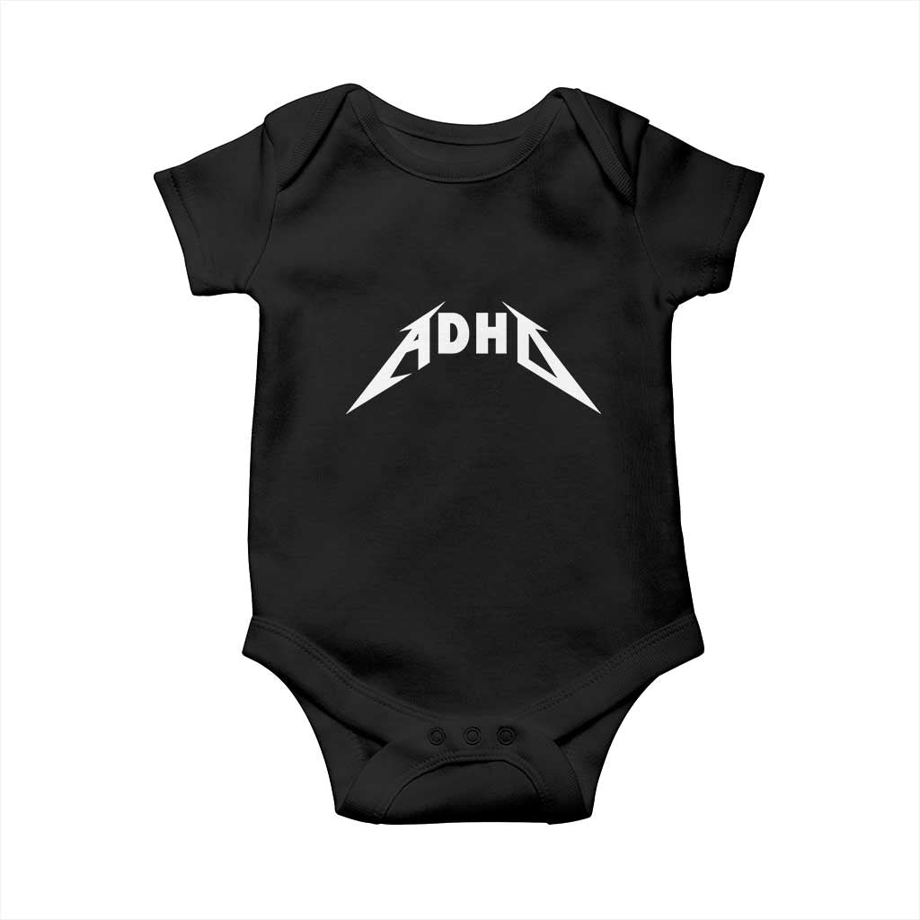 ADHD Baby Onesie Funny Heavy Metal Rock Music Design Meme TS10 Black Print Your Wear