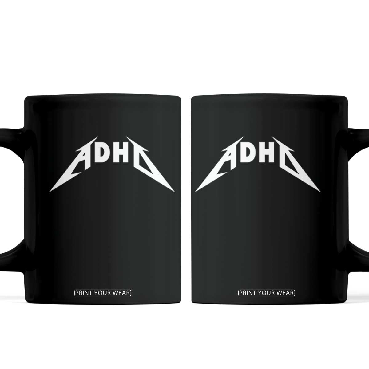 ADHD Coffee Mug Funny Heavy Metal Rock Music Design Meme TS10 Black Print Your Wear