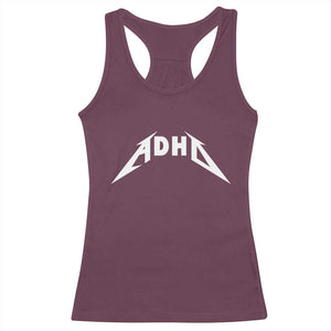 ADHD Racerback Tank Top Funny Heavy Metal Rock Music Design Meme TS10 Maroon Print Your Wear