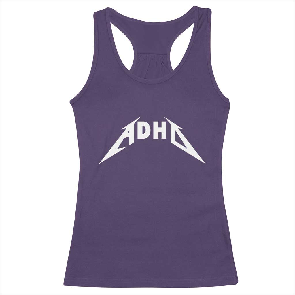 ADHD Racerback Tank Top Funny Heavy Metal Rock Music Design Meme TS10 Purple Print Your Wear