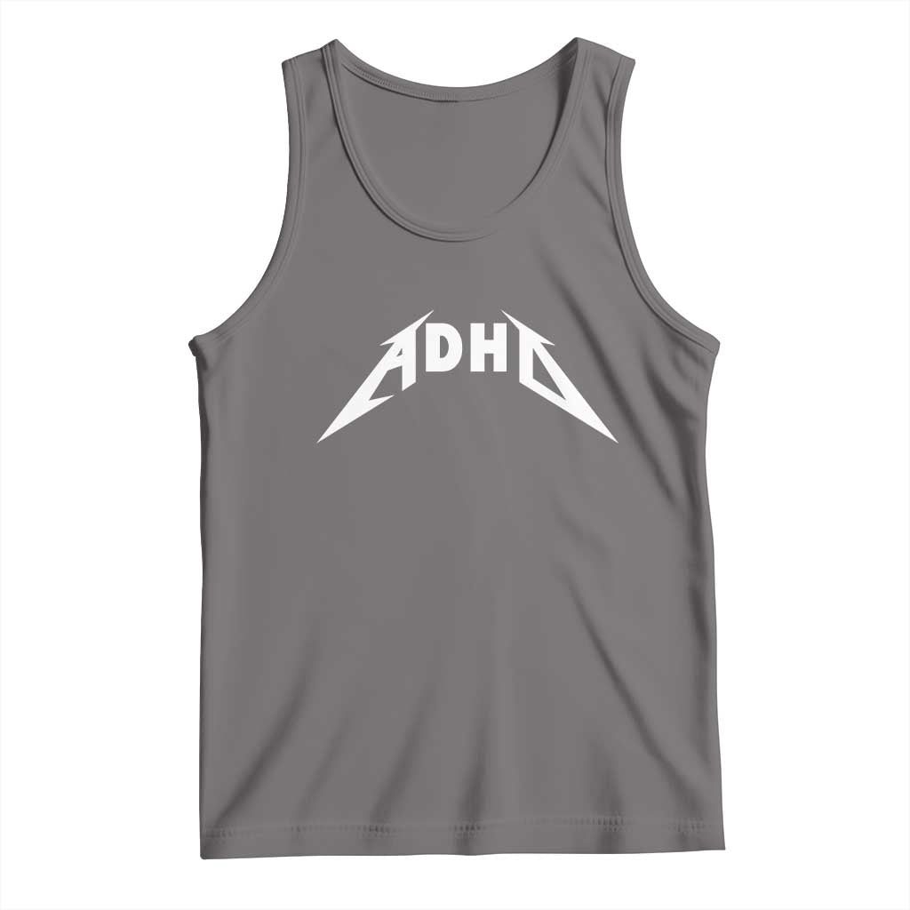 ADHD Tank Top Funny Heavy Metal Rock Music Design Meme TS10 Deep Heather Print Your Wear