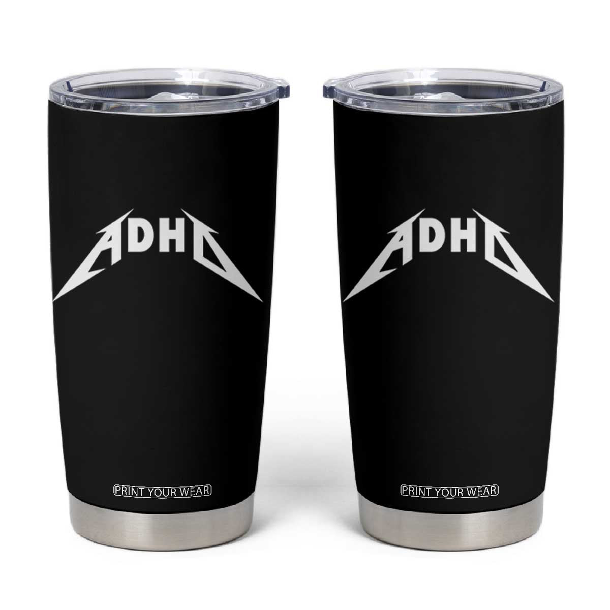 ADHD Tumbler Cup Funny Heavy Metal Rock Music Design Meme TS10 Black Print Your Wear