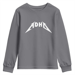 ADHD Youth Sweatshirt Funny Heavy Metal Rock Music Design Meme TS10 Charcoal Print Your Wear