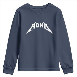 ADHD Youth Sweatshirt Funny Heavy Metal Rock Music Design Meme TS10 Navy Print Your Wear