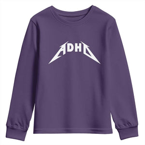 ADHD Youth Sweatshirt Funny Heavy Metal Rock Music Design Meme TS10 Purple Print Your Wear