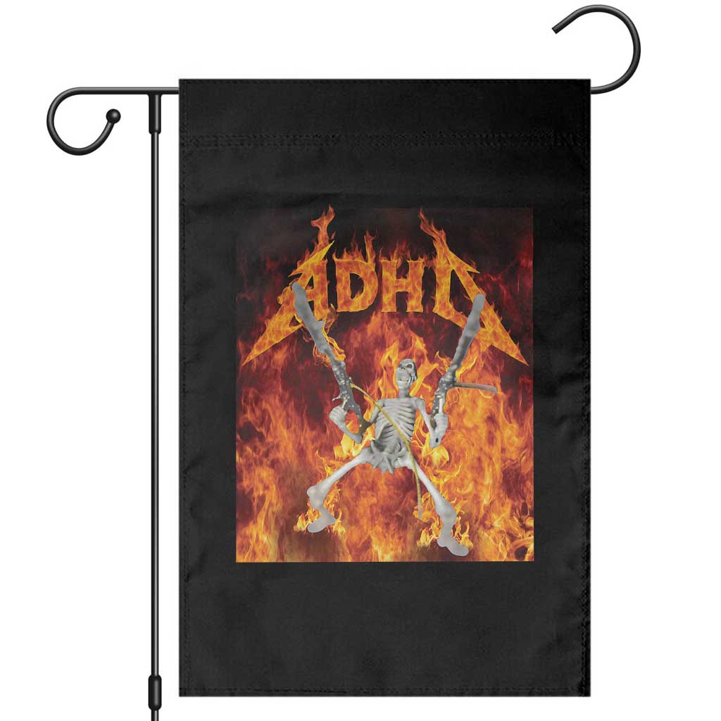 Funny Skeleton ADHD Garden Flag Meme Flames Neurodivergent Gen Z TS10 Black Print Your Wear